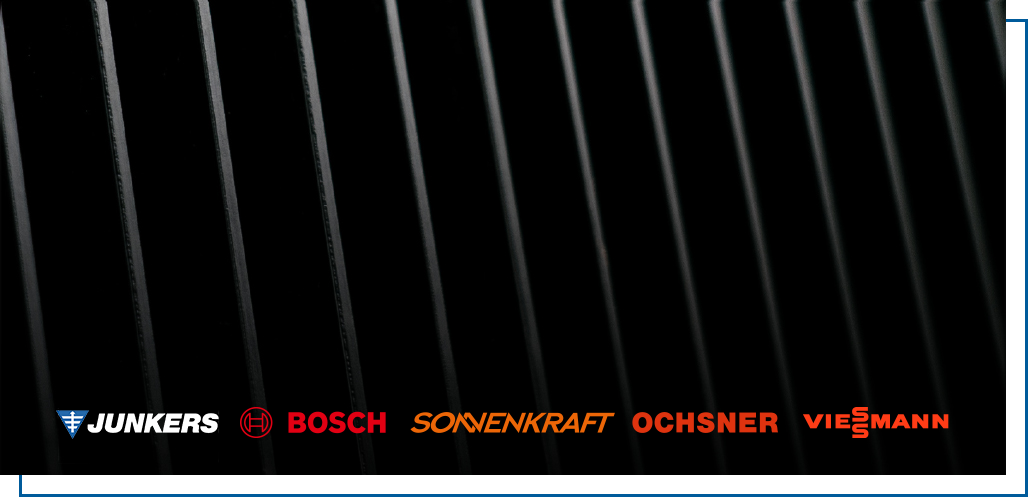 Abbildung Partnerunternehmen Junkers, Bosch, Sonnenkraft, Ochsner und Viessmann